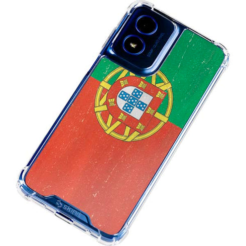 Portugal Flag Distressed Moto G Play 4G (2024) Clear Case
